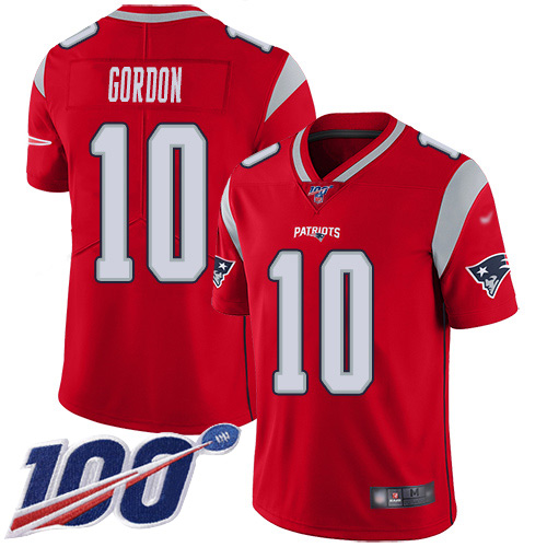 New England Patriots Football #10 100th Season Inverted Limited Red Men Josh Gordon NFL Jersey->women nfl jersey->Women Jersey